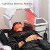 Woman having red light therapy for redness